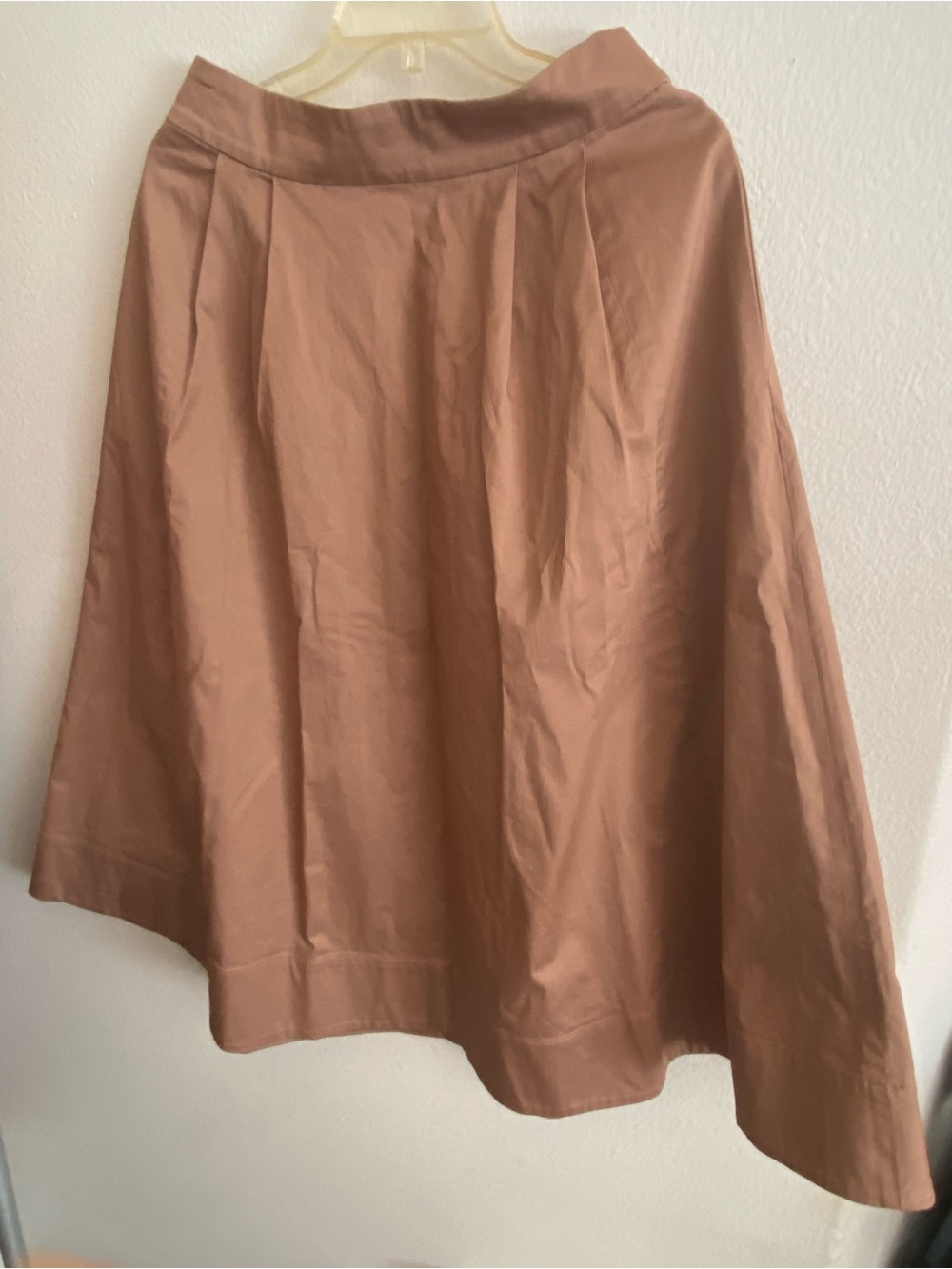 BODEN Isabella Cotton Sateen A-Line Skirt in Camel Brown - Picture 5 of 6